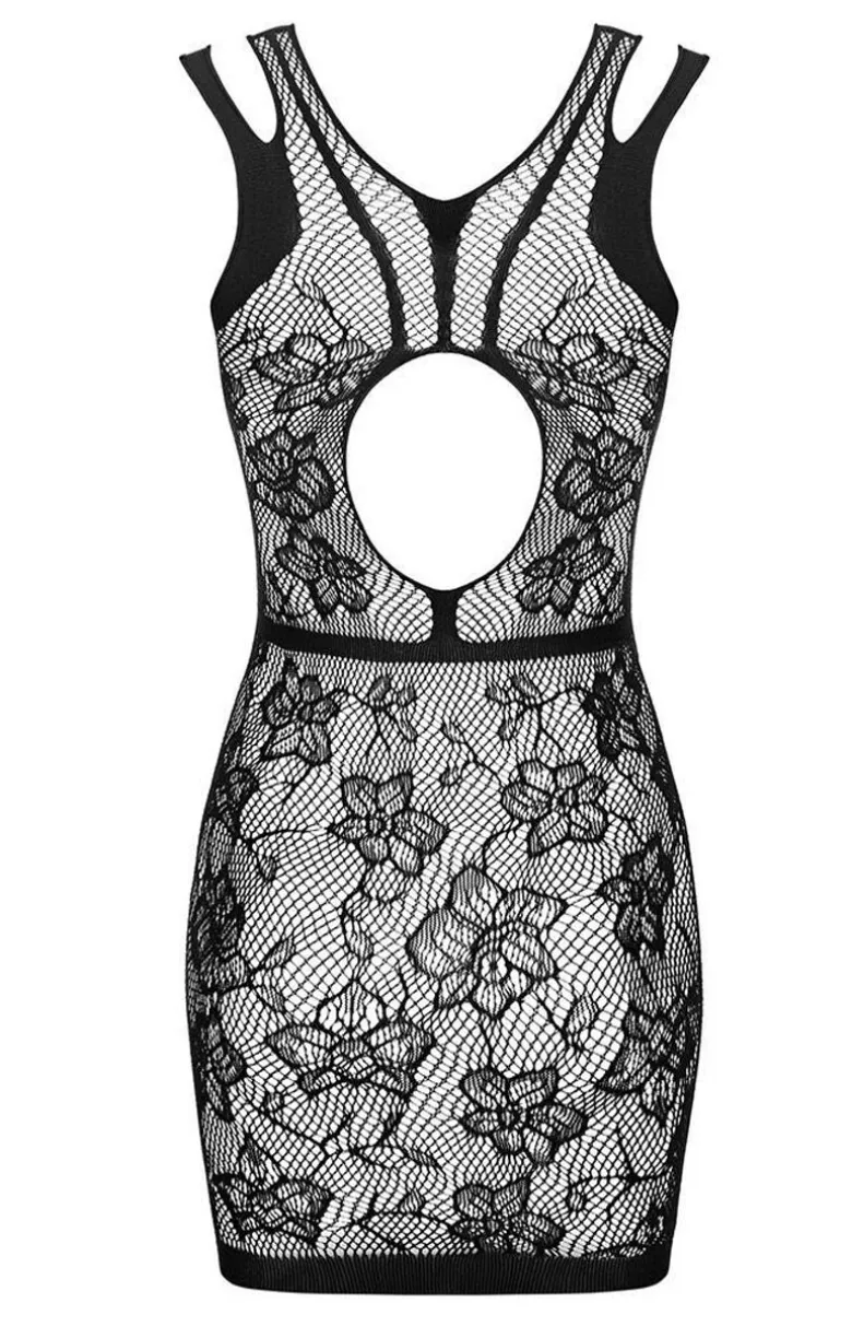 Obsessive sukienka bodystocking z kwiatowym wzorem D239