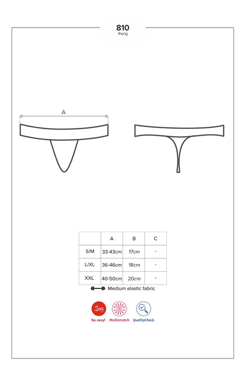 Obsessive Stringi Z Koronką|Stringi Plus Size - 810-THO-1 stringi