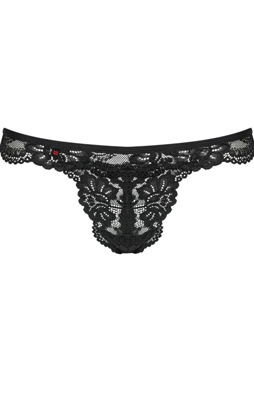 Obsessive Stringi Z Koronką|Stringi Plus Size - 810-THO-1 stringi