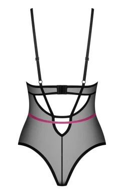 Obsessive transparentne body z paskami Novenes
