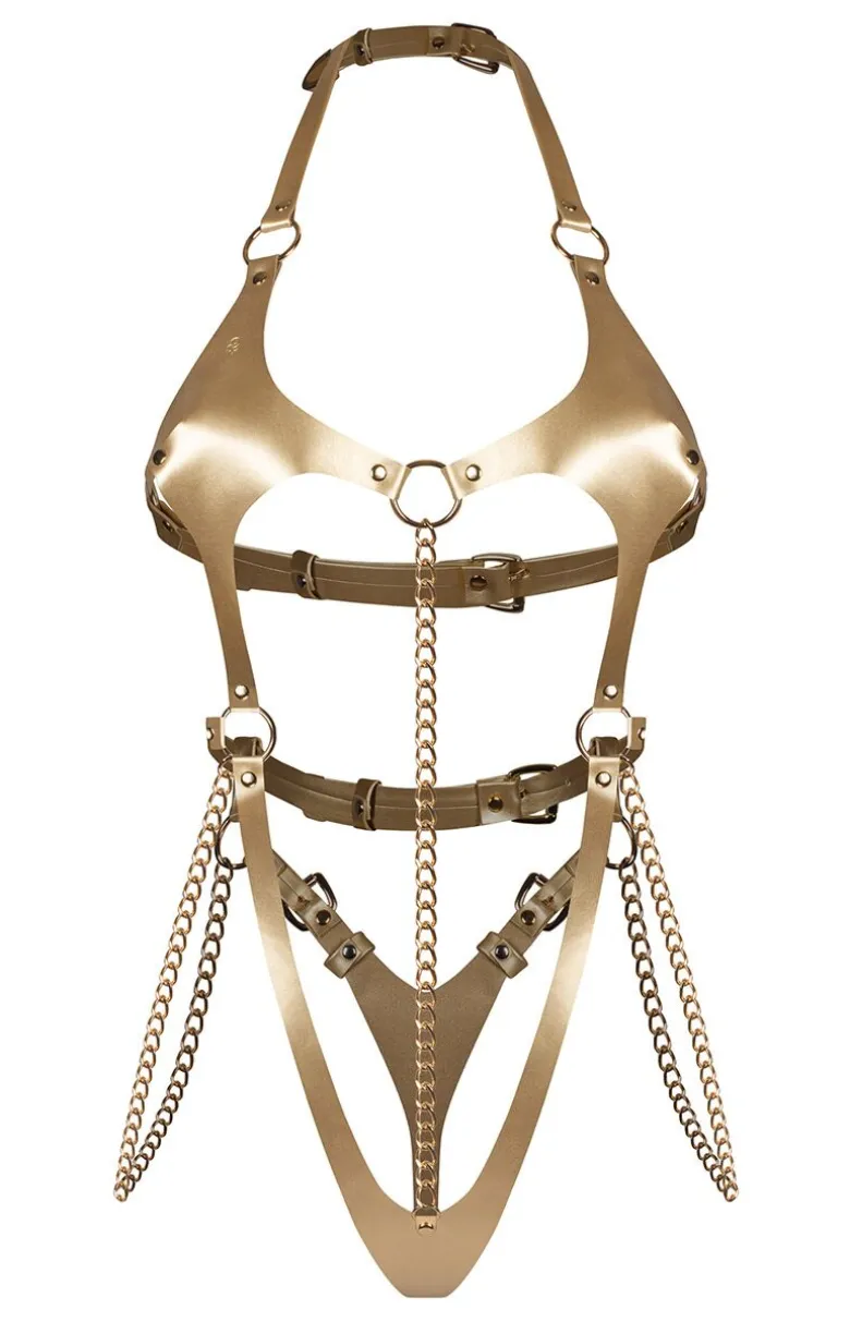Obsessive złote body z wycięciami i łańcuszkami Anyya Gold