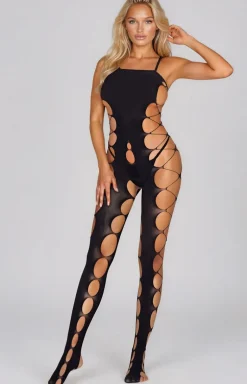 Odważny czarny bodystocking 2072