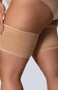 Opaski na uda przeciw otarciom plus size jasnobeżowe Diamond