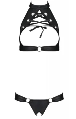 Otwarty komplet bielizny top peek-a-boo oraz stringi Malwia set