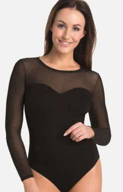 2-Pack body damskie z siateczką czarno-białe Willow