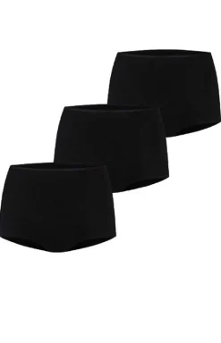 Damskie Teyli Wielopaki Damskie|Figi Bawełniane - 3-pack bokerki damkie z wyokim tanem czarne 1162-3