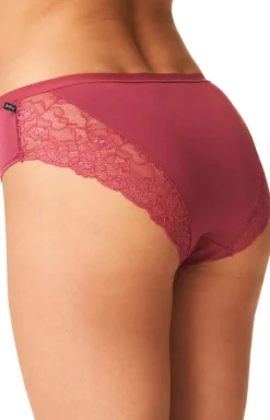 Damskie Key Wielopaki Damskie - 2-pack bordowe bambusowe majtki z koronką LPC 002
