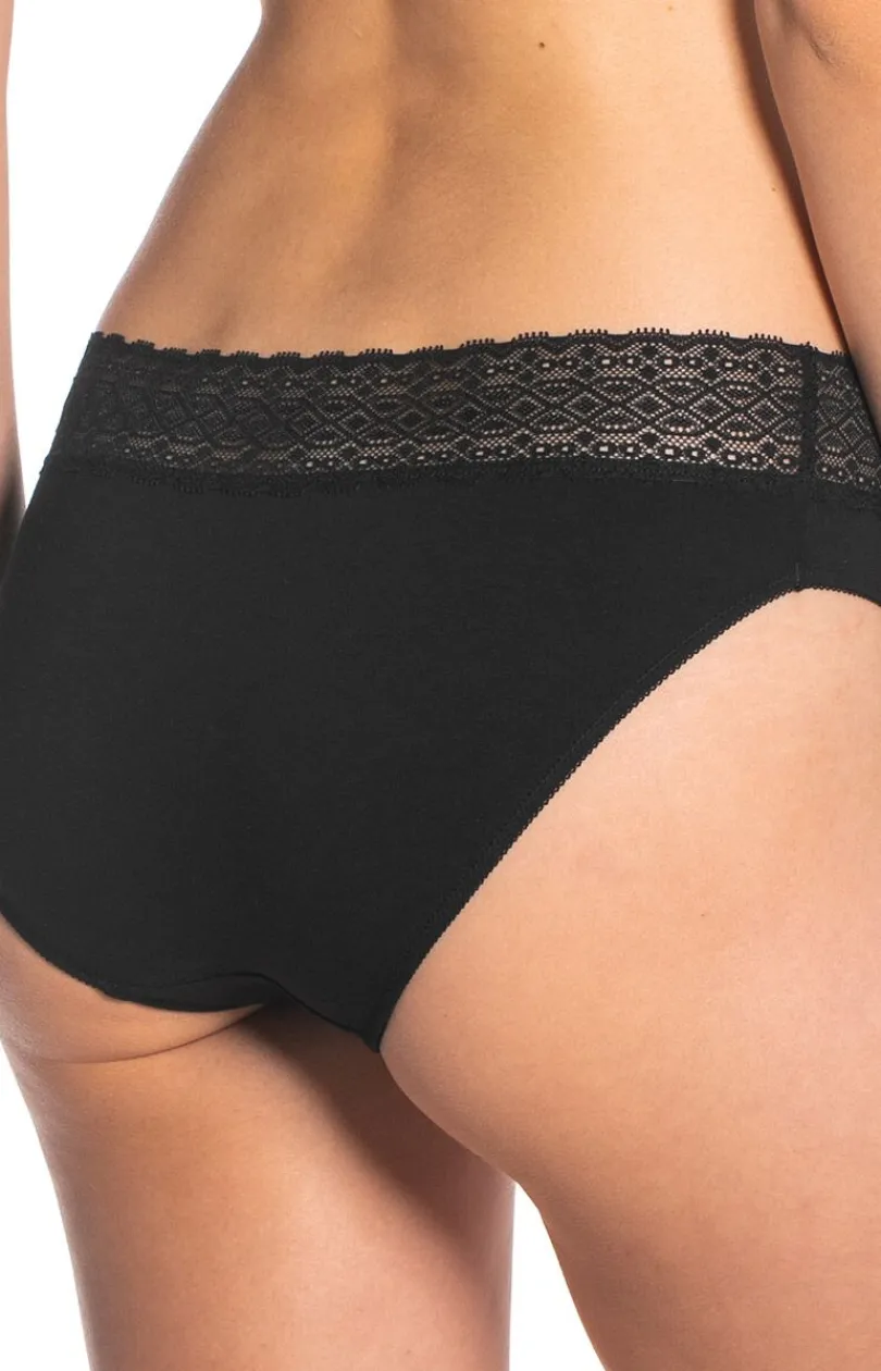 Damskie LAMA Wielopaki Damskie|Figi Bawełniane - 2-pack czarne figi dakie -4002BI-02