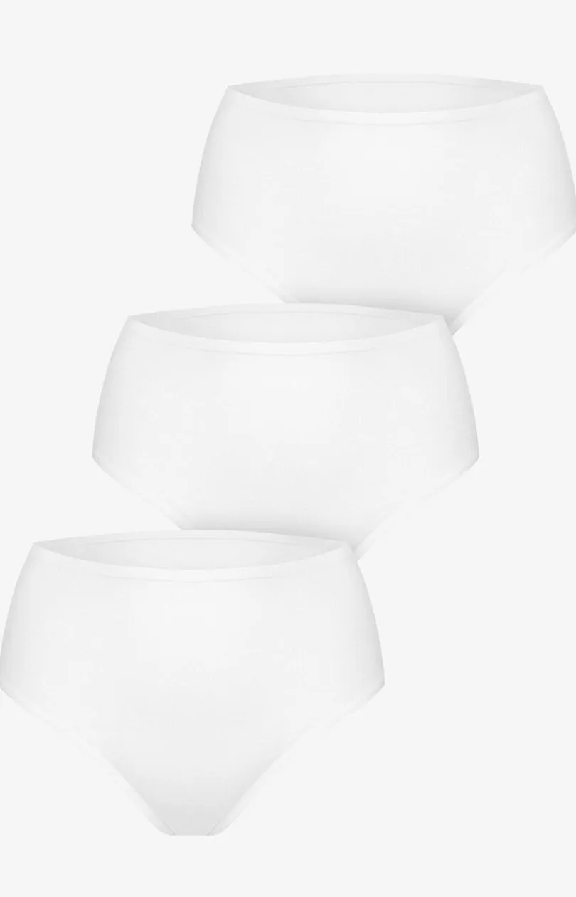 Damskie Kappa Wielopaki Damskie|Figi Bawełniane - 3-pack figi dakie bawełniane o pełny kroju białe K2131