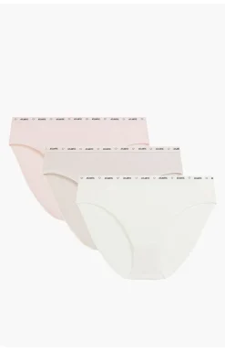 Damskie ATLANTIC Majtki Z Wysokim Stanem|Bielizna Plus Size - 3-pack figi dakie High eg 3CP-010-ECRJ/BEZJ/ROZJ