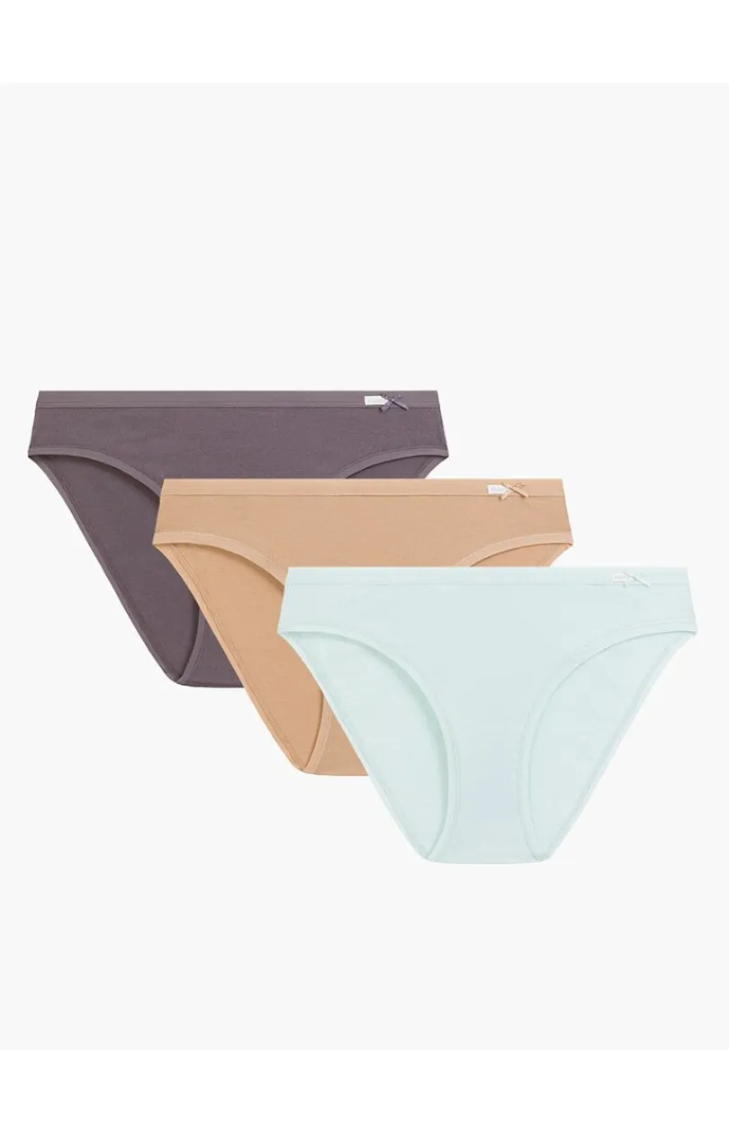 Damskie ATLANTIC Bielizna Plus Size|Wielopaki Damskie - 3-pack figi dakie port 3CP-002-BEZ/KAC/IE