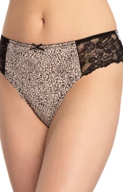 Damskie LAMA Wielopaki Damskie|Figi Bawełniane - 2-pack figi damskie w panterkę plus size L-1586BI