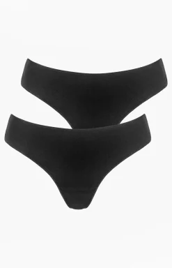 Damskie Pierre Cardin Wielopaki Damskie|Figi Bawełniane - 2-pack figi damkie z koronkowym tyłem czarne Gigio