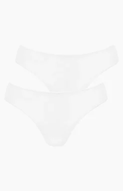 Damskie Pierre Cardin Wielopaki Damskie|Figi Damskie - 2-pack figi dakie z koronkowy tyłe białe Gigio