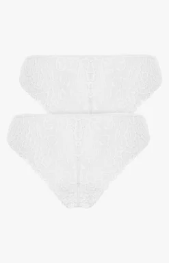 Damskie Pierre Cardin Wielopaki Damskie|Figi Damskie - 2-pack figi dakie z koronkowy tyłe białe Gigio