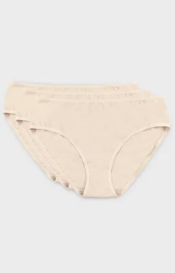 3-pack Klasyczne bawełniane figi beżowe Diana