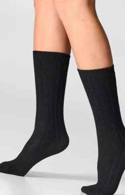 Damskie LEGS Skarpetki|Długie Skarpetki - 2-pack skarpetki damskie z angorą króliczą czarne W22