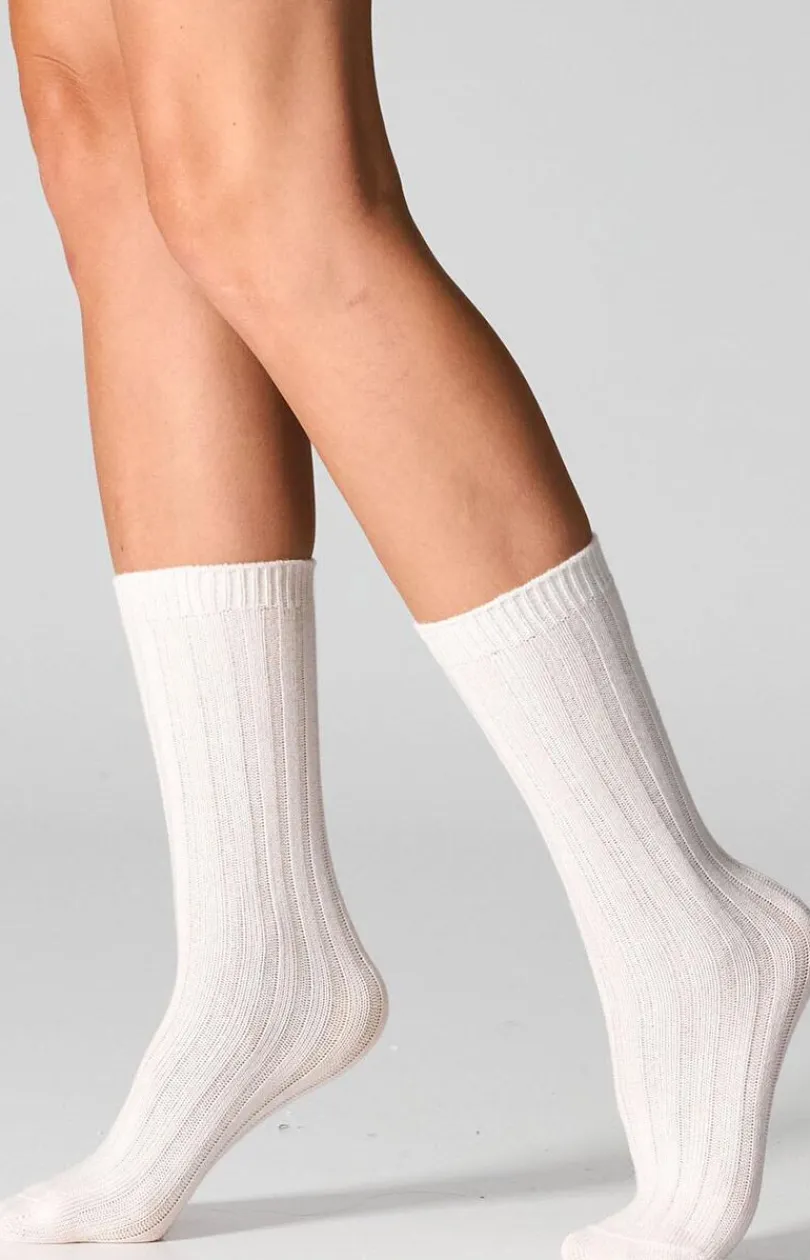 Damskie LEGS Skarpetki|Długie Skarpetki - 2-pack skarpetki damskie z angorą króliczą białe W22