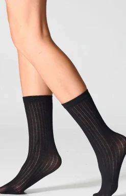 2-pack skarpetki damskie z wełną merynosów czarne W12 Merino