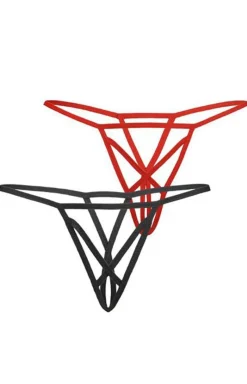 Damskie Teyli Wielopaki Damskie|Stringi Sznurki - 2-pack stringi sznurki z otwartym krokiem Mendi 3113