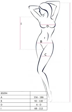 Passion czarne body bodystocking BS094