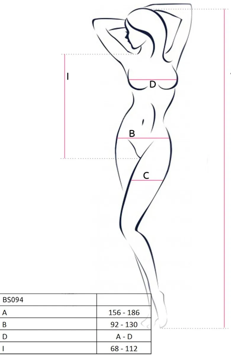 Passion czarne body bodystocking BS094