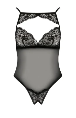Passion czarne body otwarte Veronique