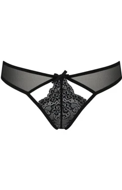 Damskie Passion Figi, Stringi, Panty|Brazyliany Damskie - czarne otwarte figi damskie Verita