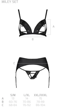 Damskie Passion Koszulki|Biustonosze Otwarte - 3-częściowy komplet bielizny damskiej Miley