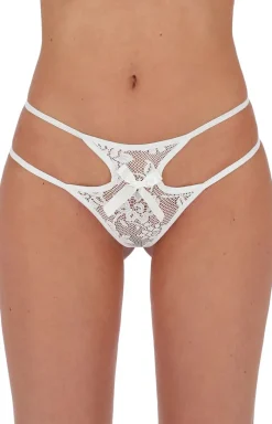 Damskie Passion Stringi Z Koronką|Stringi Sznurki - stringi z paseczkami białe ROSCA