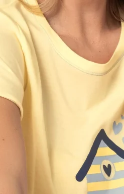 Piżama damska bawełniana krótka w letniej kolorystyce Daisy DA12