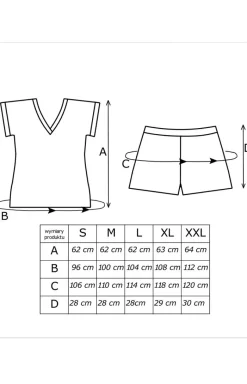 Damskie Donna Piżamy Damskie Krótkie|Bielizna Homewear - Piżaa daka dwuczęściowa z krótkii podenkai Zoya
