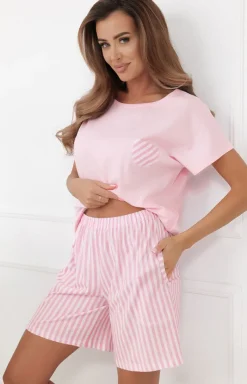 Damskie Italian Fashion Bielizna Plus Size|Piżamy Damskie Krótkie - Piżaa daka krótki rękaw, krótkie podnie Faro