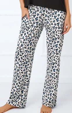 Damskie Italian Fashion Bielizna Homewear|Ciepłe Piżamy - Piżaa daka na krótki rękaw i długie podnie avanna