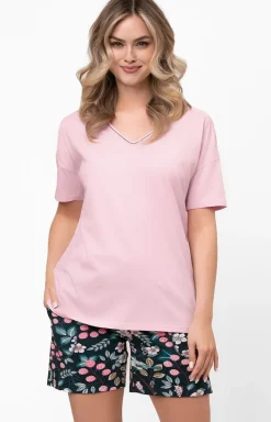 Damskie Italian Fashion Piżamy Damskie Krótkie|Bielizna Homewear - Piżama damska na krótki rękaw i krótkie spodnie Marisa