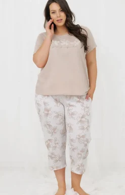 Damskie Italian Fashion Piżamy Damskie|Piżamy Dwuczęściowe - Piżama damska na krótki rękaw i 3/4 spodnie Arola