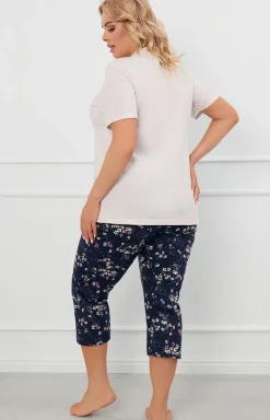 Damskie Italian Fashion Piżamy Damskie|Piżamy Dwuczęściowe - Piżaa daka na krótki rękaw i 3/4 podnie Evita