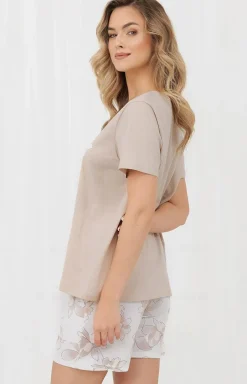 Damskie Italian Fashion Piżamy Damskie Krótkie|Piżamy Damskie - Piżaa daka na krótki rękaw i z krótkii podenkai Aroa