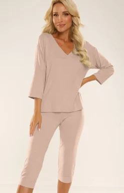 De Lafense Bielizna Homewear - Piżaa daka piakowa 3/4 Freya 725