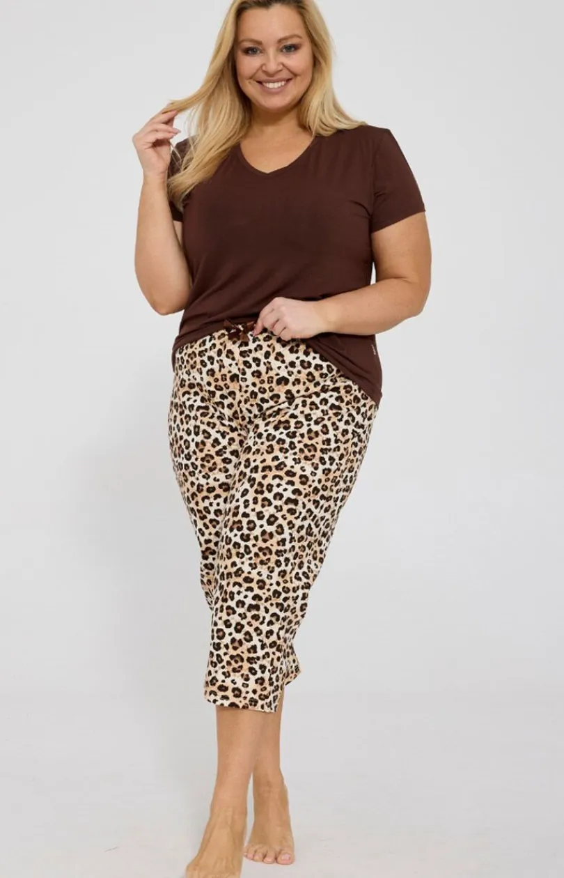 Damskie Cornette Piżamy Damskie|Piżamy Dwuczęściowe - Piżama damska w panterkę plus size Naomi 668/354