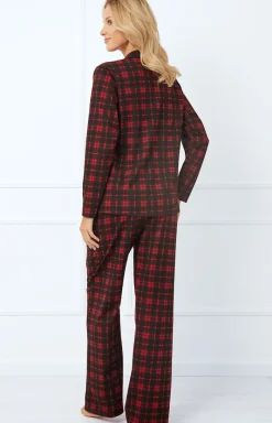 Damskie Italian Fashion Ciepłe Piżamy|Bielizna Homewear - Piżama damka z długi rękaw, i długimi podniami Nicola