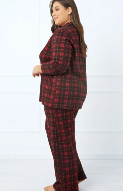 Damskie Italian Fashion Ciepłe Piżamy|Bielizna Homewear - Piżama damka z długi rękaw, i długimi podniami Nicola