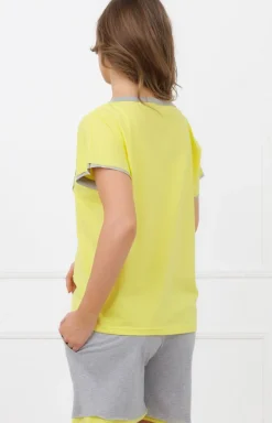Damskie Italian Fashion Piżamy Damskie Krótkie|Piżamy Damskie - Piżaa daka ze podenkai żółto-zara abrina