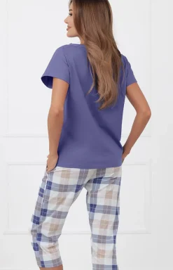 Piżama damska ze spodniami 3/4 jeans Rima