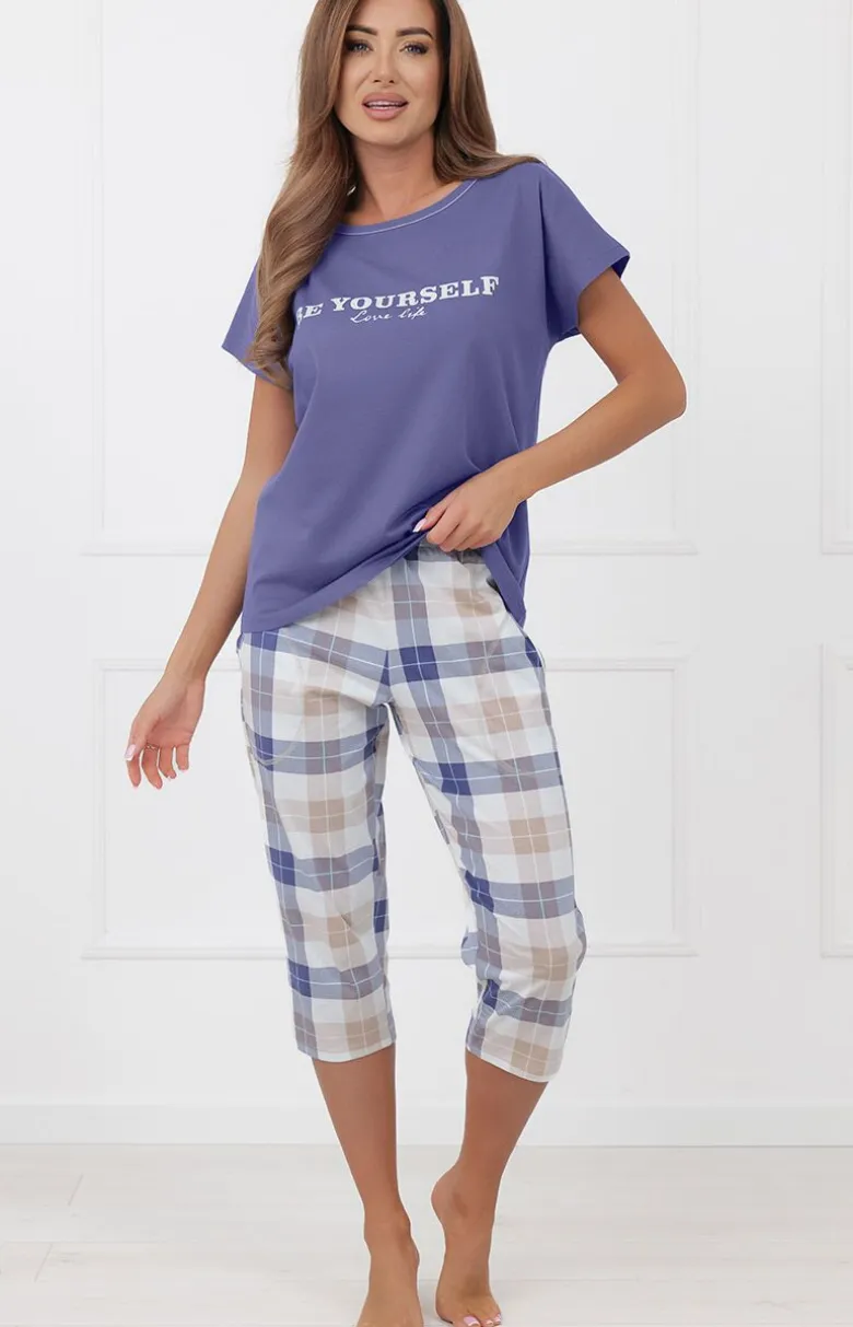 Piżama damska ze spodniami 3/4 jeans Rima