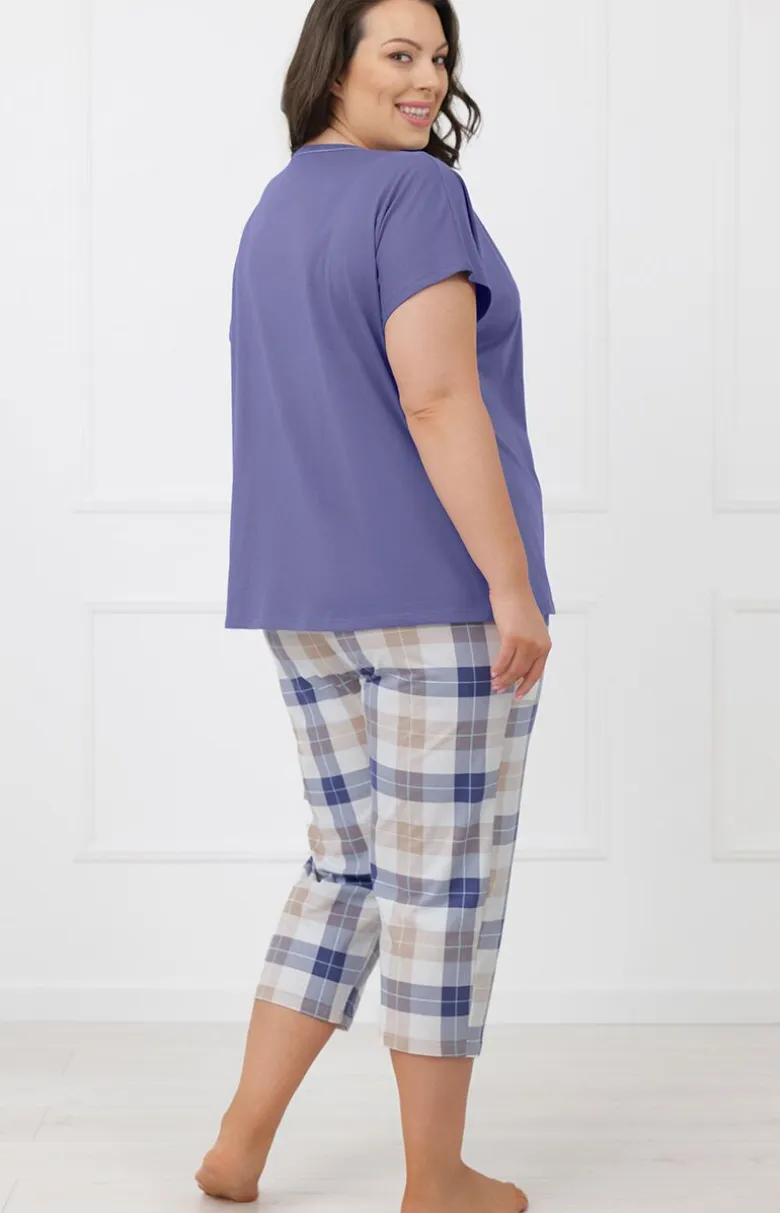 Piżama damska ze spodniami 3/4 jeans Rima