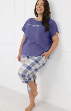 Piżama damska ze spodniami 3/4 jeans Rima