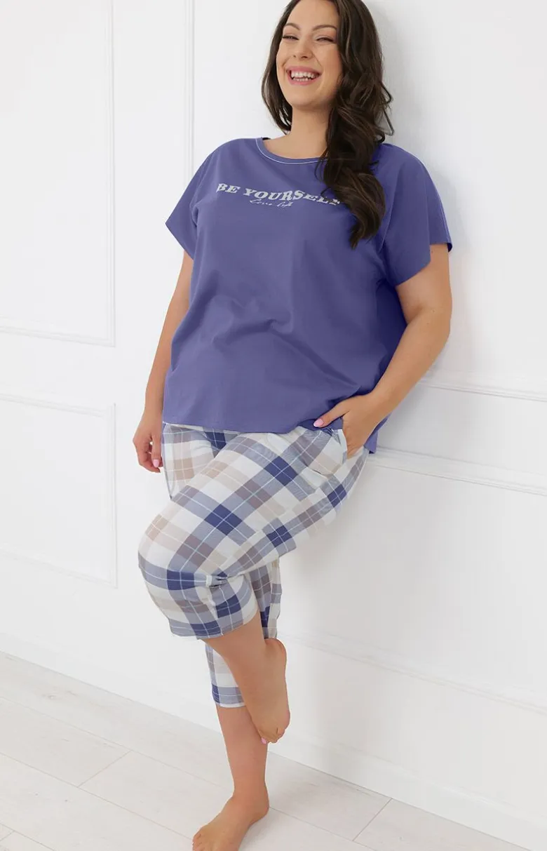 Piżama damska ze spodniami 3/4 jeans Rima