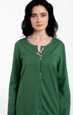 Damskie Italian Fashion Bielizna Ciążowa|Ciążowa Bielizna Nocna - Piżaa daka zieona w kratę Aaa