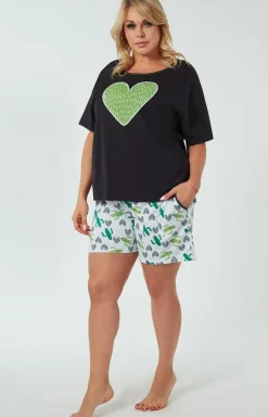 Damskie Italian Fashion Piżamy Bawełniane|Piżamy Damskie Krótkie - Piżama damska z krótkim rękawem i z krótkimi spodnie Picos